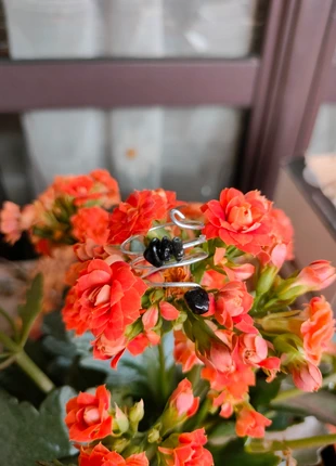 anello fatto a mano handmade con pietra naturale di ossidiana, marca: Naturale, estado: Nuevo sin etiquetas, tamaño: Ajustable, 4,00 €, 4,90 € Protección al comprador incluida