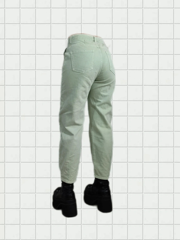 Y2k Pastel Green High Waist Straight Tapered Jeans - Pantalon pastel 3