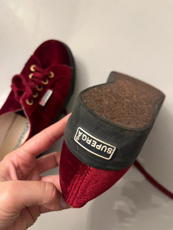 Superga con zeppa limited edition velluto bordeaux Vinted