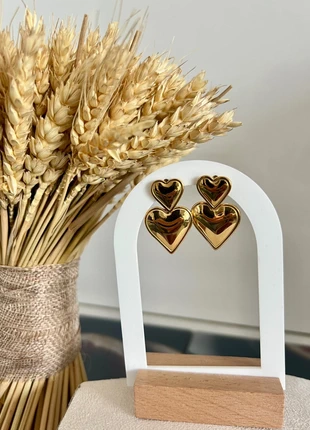 Boucles d’oreilles pendantes double cœur, marque: Tendance, état: Très bon état, 12,00 €, 13,30 € Protection acheteurs (Pro) incluse