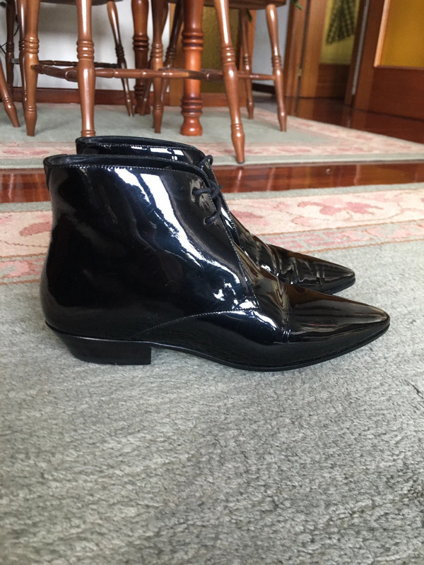 Saint laurent patent boots discount