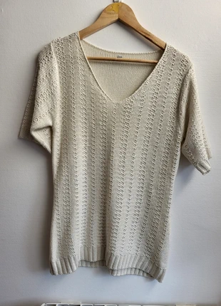 Superbe petit pull vintage blanc manches courtes acrylique 38, condition: Very good, size: M / 38 / 10, €7.50, €8.58 includes Buyer Protection