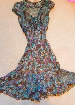 Vintage y2k fairycore sheer sequin floral bias goth sexy dress, brand: Vintage Dressing, condition: Very good, size: M / 10, £28.00, £30.10 includes Buyer Protection