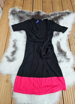 Seraphine uk size 8 breastfeeding nursing friendly black and pink midi dress wrap around, brand: Seraphine, condition: Very good, size: S / 8, £3.00, £3.85 includes Buyer Protection