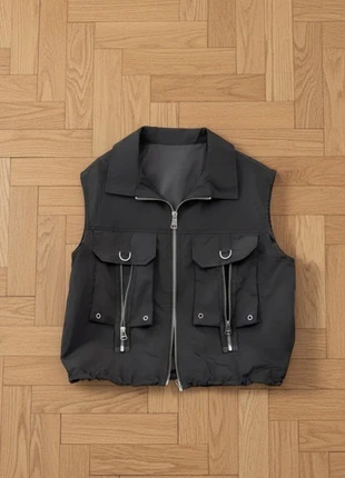 Gilet cargo noir - veste streetwear zippé avec poches, marque: Cargo, état: Très bon état, taille: S / 36 / 8, 49,00 €, 52,15 € Protection acheteurs incluse