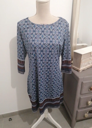 #robebleuetmarron #robemanches3/4 #robeinExtenso, brand: In Extenso, condition: Very good, size: L / 40 / 12, €4.90, €5.85 includes Buyer Protection