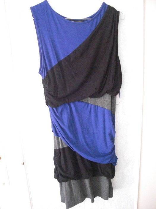 Tunique ou Robe bleue noire et grise 2