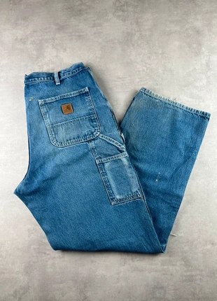 Pantalon carhartt B13 DST single knee workwear baggy bleu patiné vintage - Taille 36x32, marque: Carhartt, état: Très bon état, taille: W36 | FR 46, 30,00 €, 32,20 € Protection acheteurs (Pro) incluse