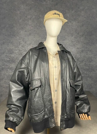 Vintage Aviator Leather Jacket | Black Leather l 2-10, marque: Vintage Dressing, état: Très bon état, taille: L, 65,00 €, 68,95 € Protection acheteurs incluse