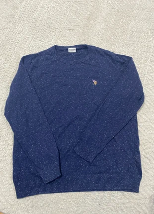 Pull  USPolo bleu marine blanc L, merk: U.S. Polo Assn., staat: Heel goed, maat: L / 40 / 12, € 8,00, € 9,10 inclusief Kopersbescherming
