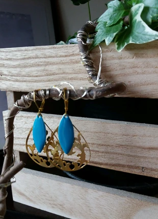 Estampe art nouveau et navette émaillée , marque: Fabrication Artisanale, état: Neuf avec étiquette, 14,00 €, 15,40 € Protection acheteurs incluse