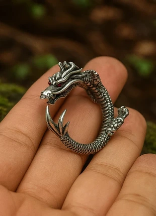 Bague Dragon Argentée – Style Asiatique Mystique Ajustable Acier Inoxydable, brand: Bague Dragon, condition: New with tags, size: Adjustable, €8.97, €10.12 includes Buyer Protection Pro