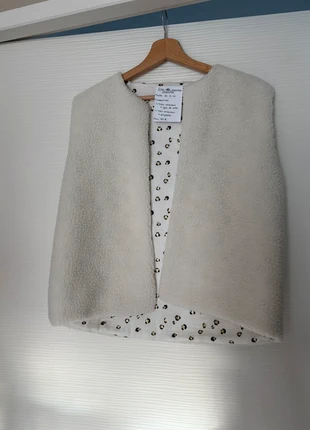 Gilet Sans Manches Réversible Fait Main - Moumoute Crème & Double Gaze Léopard, marke: Boutique indépendante, zustand: Neu, mit Etikett, größe: S / 36 / 8, 43,00 €, 45,85 € inklusive Vinted-Käuferschutz