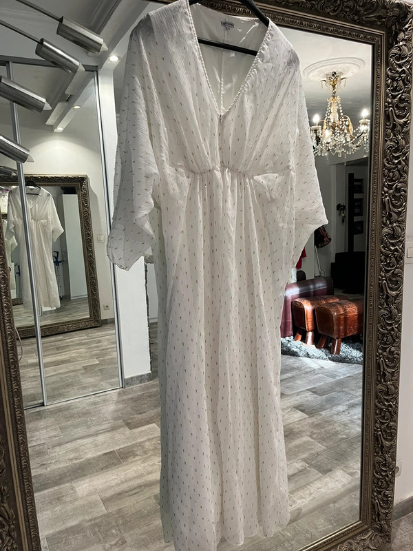 Robe longue blanche hipanema a strass Vinted