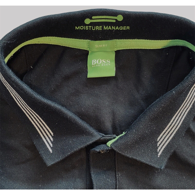 Hugo Boss Green Label Polo Shirt Moisture Manager Slim Fit Black