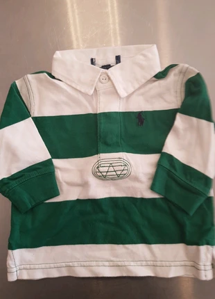 Laatste Ralph Lauren lange mouwen rugbypolo groen en wit, maat 9 maanden (Nieuw), marca: Ralph Lauren, estado: Nuevo sin etiquetas, tamaño: 9-12 meses / 74 cm, 23,00 €, 24,85 € Protección al comprador incluida