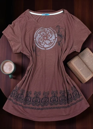 Vintage 2000s y2k women’s streetwear e girl brown print t shirt size: XL, brand: y2k print top, condition: Very good, size: XL / UK 20-22, £7.50, £8.58 includes Buyer Protection