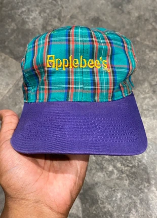 Casquette 90s vintage americana Applebees tartan plaid bleu violet, brand: Vintage Dressing, condition: Very good, size: One size, €35.00, €37.45 includes Buyer Protection