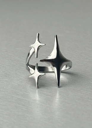 Bague étoilée en acier inoxydable, marque: CHROME, état: Très bon état, taille: Ajustable, 10,00 €, 11,20 € Protection acheteurs incluse