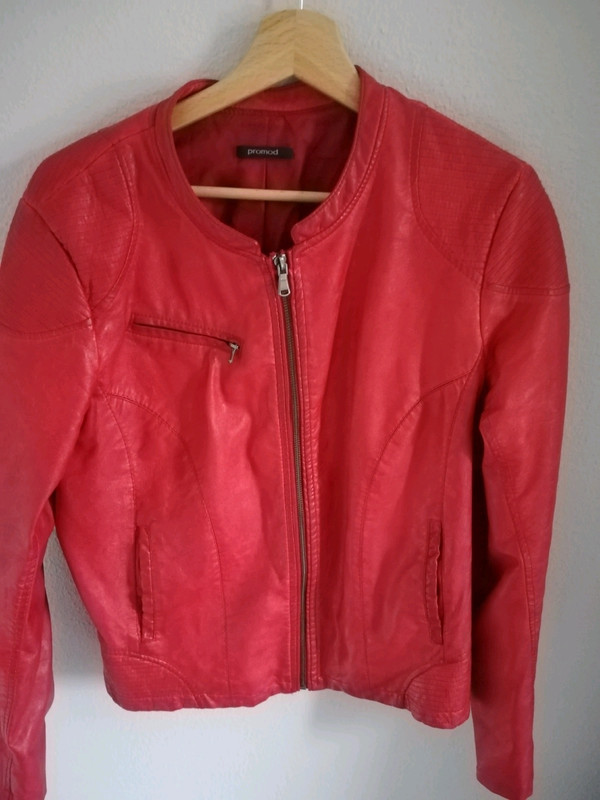 Blouson simili cuir rouge promod Vinted