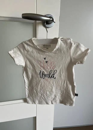 T shirt maat 68 print; hello world, marca: New Born, estado: Muito bom, tamanho: 6-9 meses / 68 cm, €2.00, €2.80 inclui Proteção do Comprador