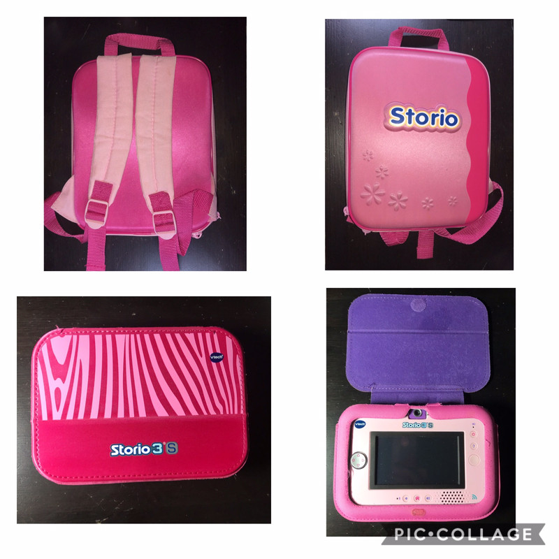 Storio 3S + 2 jeux + batterie et chargeur + pochettes protection + sac à  dos transport + emballage