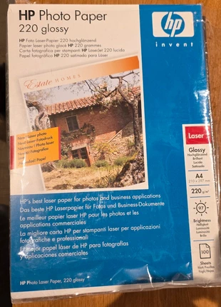 Hp photo paper 220 glossy, brand: HP, condition: Very good, €2.80, €3.64 includes Buyer Protection