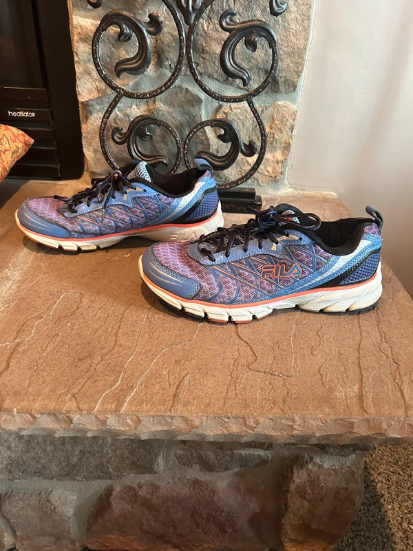 Women’s Fila Blue and Orange Running Shoes 3