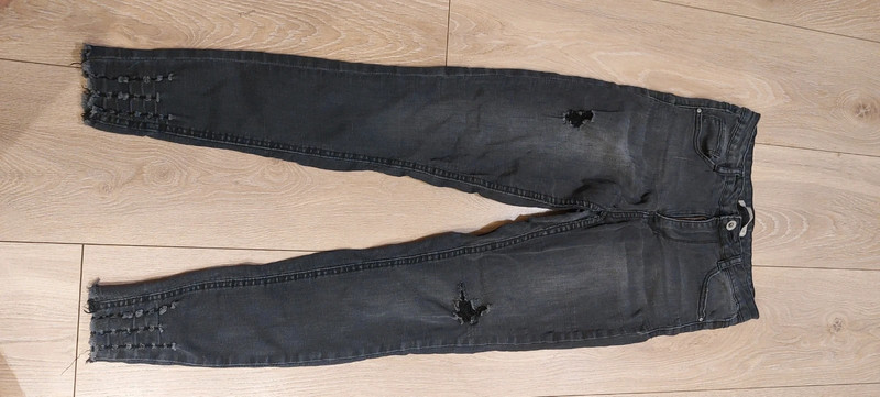 Spodnie przedzierane jeansowe damskie rozm 36 1