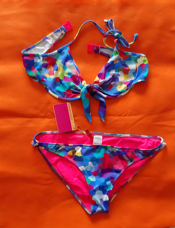 Bikini colorido, novo com etiqueta, marca Green Coast 2