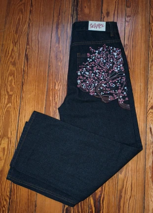 Jean baggy noir broderie fleurs de Sakura Y2k / taille M / tres bon état !, marque: Aesthetic, état: Très bon état, taille: M, 49,80 €, 52,99 € Protection acheteurs incluse