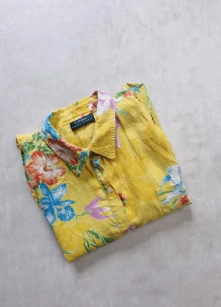 Chemise sans manches à nouer Lauren Ralph Lauren fleurie jaune – Taille estimée S, brand: Lauren Ralph Lauren, condition: Very good, size: S / 36 / 8, €16.00, €17.50 includes Buyer Protection