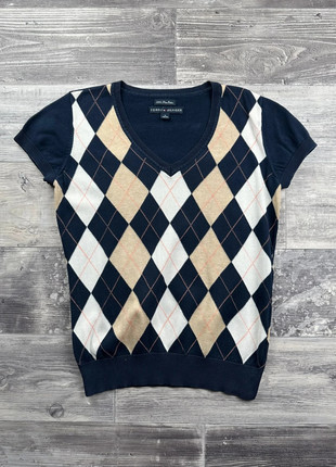 Pull col V manches courtes motif losange Tommy Hilfiger Bleu Marine taille M, marque: Tommy Hilfiger, état: Très bon état, taille: M / 38 / 10, 34,00 €, 36,40 € Protection acheteurs incluse