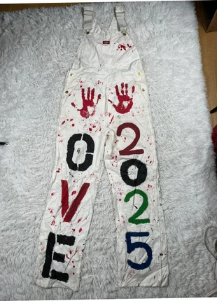 Salopette Dickies américaine blanche custom 2025, merk: Dickies, staat: Heel goed, maat: L, € 33,90, € 36,30 inclusief Kopersbescherming