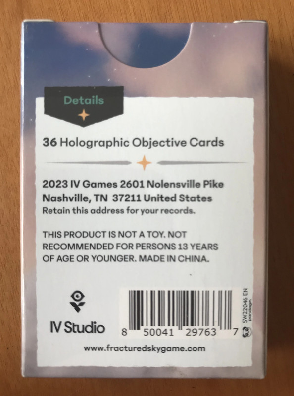 Fractured Sky Holographic Objective Card Pack - Kickstarter KS - 2024 - Nuovo - New 2