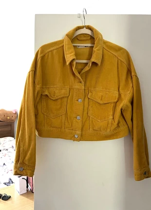 Mustard Yellow Cropped Corduroy Jacket, brand: Topshop, condition: Very good, size: S / 36 / 8, €8.00, €9.10 includes Buyer Protection