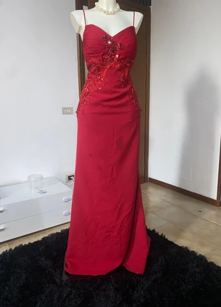 Rich Red Spaghetti Long Length Dress - Vestito Lungo Rosso, marque: High Fashion, état: Très bon état, taille: XXXL / 46 / 18, 30,00 €, 32,20 € Protection acheteurs incluse