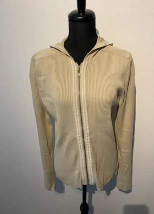 Cardigan à capuche Tommy Hilfiger full zip logo brodé femme beige marron taille M, brand: Tommy Hilfiger, condizioni: Buone, taglia: M / IT 42 / EU 38, €1.00, €1.75 include la Protezione acquisti Pro