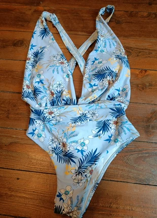 H.Nathalie badpak blauw bloemen, marca: HNathalie, estado: Muito bom, tamanho: S / 36 / 8, €8.00, €9.10 inclui Proteção do Comprador