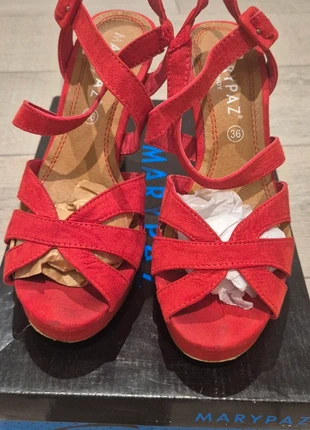 Sandalias de tacón rojo Marypaz, marca: Marypaz, estado: Muy bueno, tamaño: 36, 10,00 €, 11,20 € Protección al comprador incluida