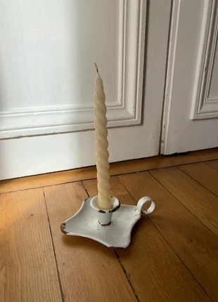 Bougeoir émaillé et bougie vintage, marque: Vintage Dressing, état: Très bon état, 10,00 €, 11,20 € Protection acheteurs incluse