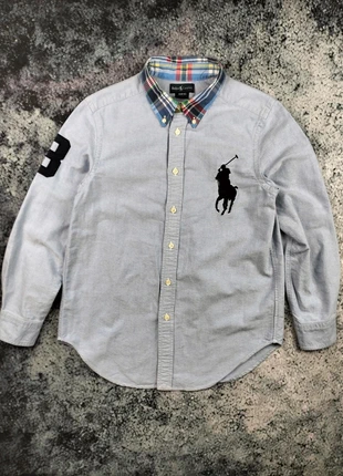 Chemise à manches longues Ralph Lauren enfant bleu et marine taille M (10-12 ans), marca: Ralph Lauren, estado: Muito bom, tamanho: M, €15.00, €16.45 inclui Proteção do Comprador