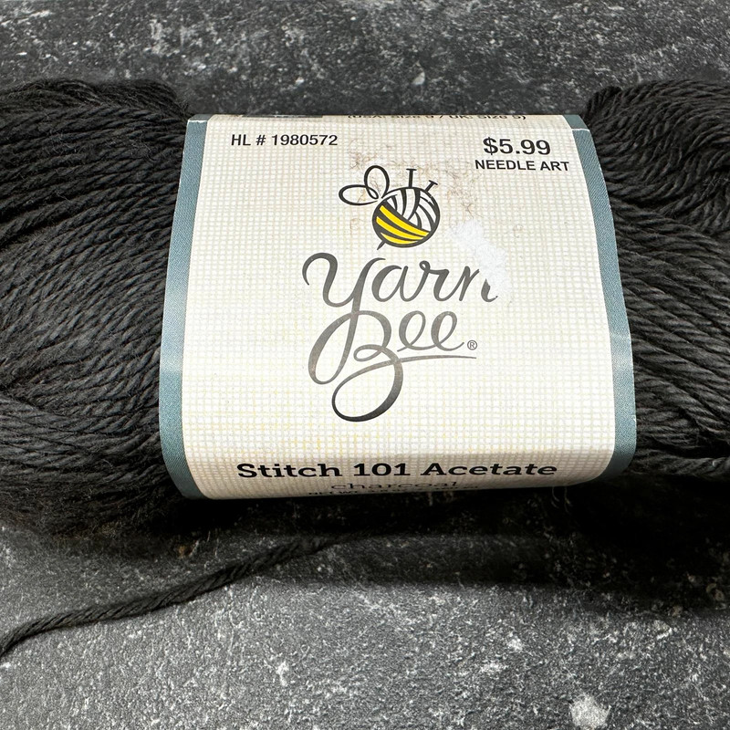 5x Yarn Bee Stitch 101 Acetate "Charcoal" 3.5oz - 180yds - 4 Weight - 100g 4