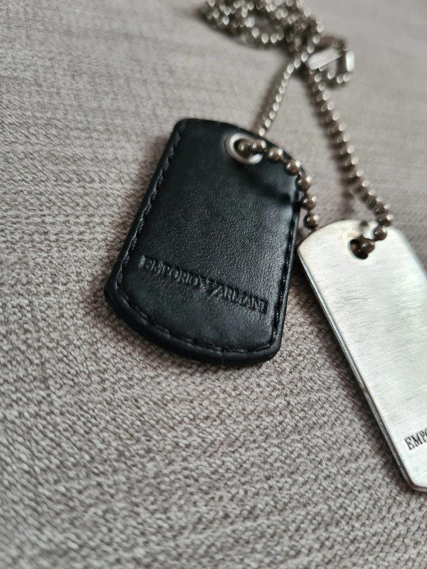 Emporio armani store dog tag necklace