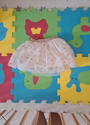 Petite robe festive fille avec étoiles doré 12 mois, marque: Miss Liberto, état: Très bon état, taille: 9-12 mois / 74 cm, 1,00 €, 1,75 € Protection acheteurs incluse