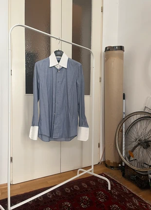 Dsquared2 White Collar Hemd – Grau/Blau – Größe 48 – Sehr guter Zustand, marke: Dsquared2, zustand: Sehr gut, größe: M, 23,00 €, 24,85 € inklusive Vinted-Käuferschutz