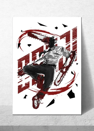 affiche chainsaw man anime movie poster A3, marque: Art, état: Neuf sans étiquette, 9,00 €, 10,15 € Protection acheteurs incluse