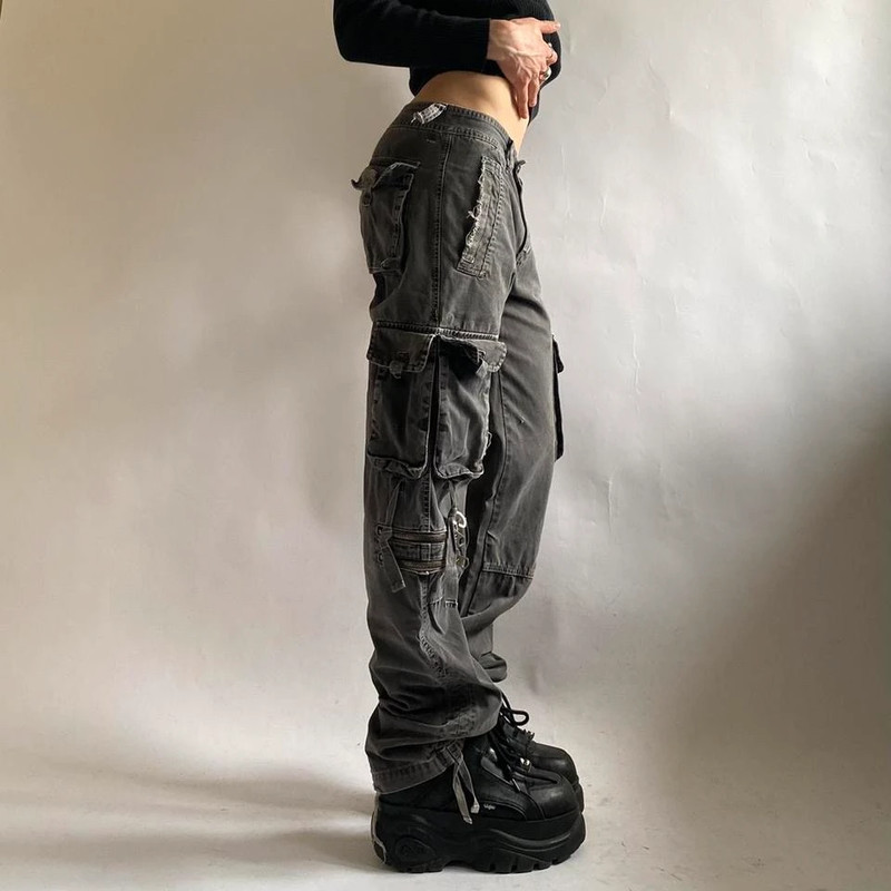 Vintažinès ( vintage cargo distressed black jeans) juodi džinsai 2