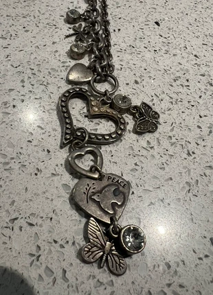 Bibi Bijoux 43cm dirty silver & leather necklace with dove/peace pendant, brand: Bibi Bijoux, condition: New without tags, £5.00, £5.95 includes Buyer Protection