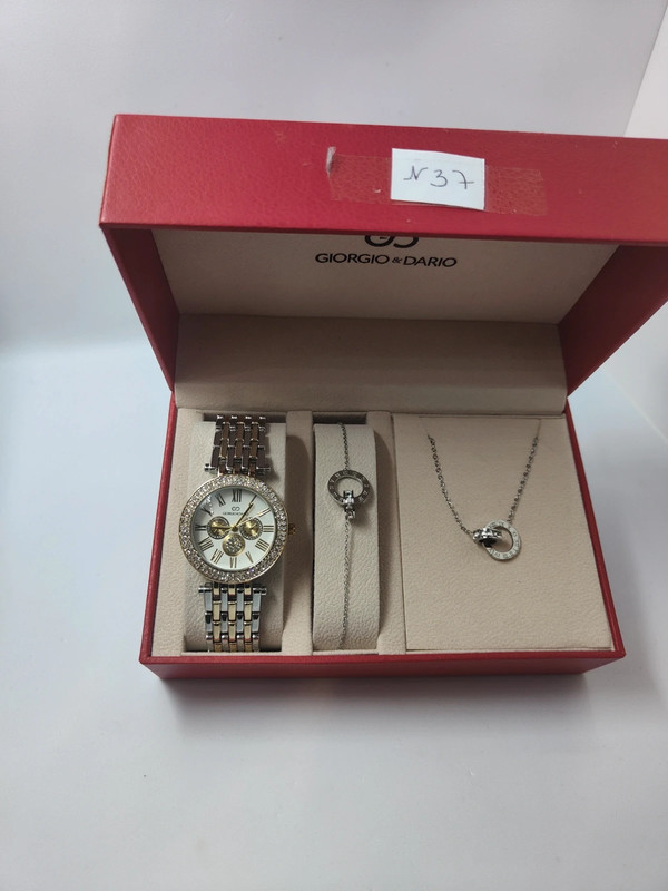 Coffret montre femme avec collier et bracelet en acier inoxydable 5